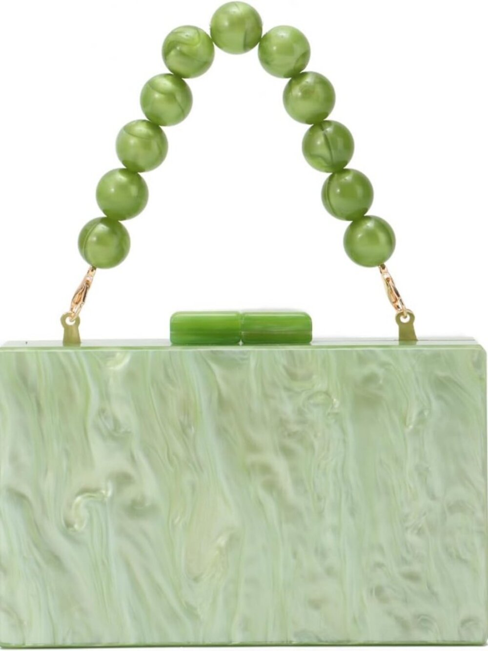 Chic Marble Acrylic Clutch Purse for Weddings & Parties - Beaded Crossbody Bag